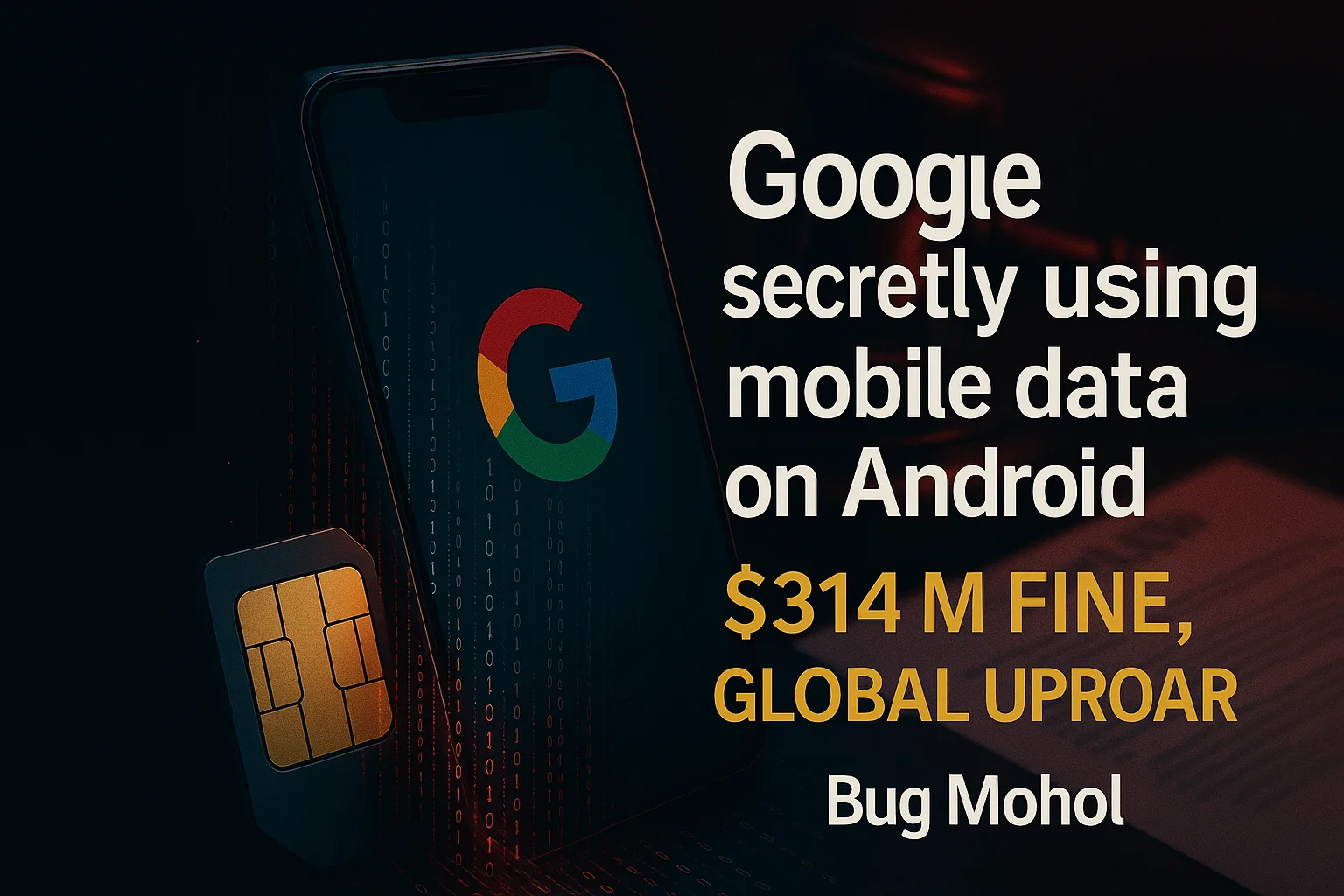 Google fined $314 million over Android mobile data scandal Google fined $314 million for secretly using Android users' mobile data